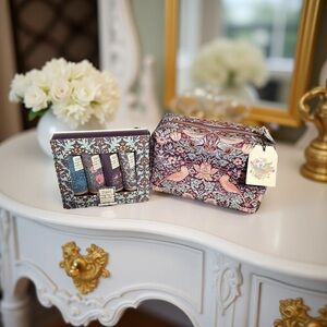 William Morris NWT Purple Cosmetic Bag and Clementine & Clove Hand Cream Set